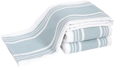 All-Clad Dual-Purpose Kitchen Towels: Highly Absorbent, Super Soft Long Lasting - 100% Cotton, 17x30 Dish Towels for Cleaning & Drying Dishes, Pans, Glassware, or Countertops, (3-Pack), Rainfall