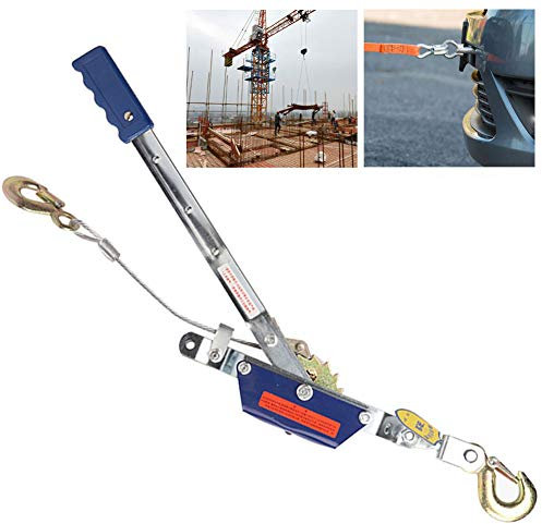 DFGENLY Ratschen-Seilzug mit 2.2m Stahlseil, Handseilwinde Greifzug Stahl mit Bremse, Hand Power Puller für Schwere Gegenstände Abschleppen, Forstseilwinde Single/doppelt Seil