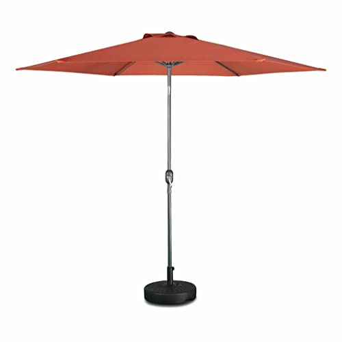 Alice's Garden - Parasol droit rond Ø300cm - Touquet Terracotta - mât central en aluminium orientable et manivelle d'ouverture