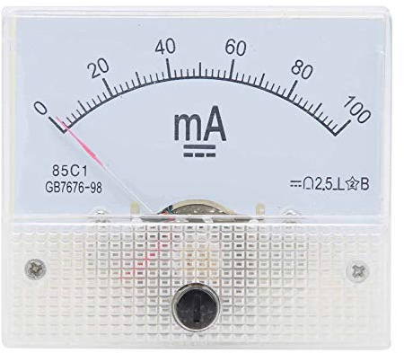 85C1 Misuratore di corrente analogico pannello DC 0~100MA Tester di carica della batteria Ampere per apparecchiature elettriche per apparecchiature elettriche nella trasmissione di potenza