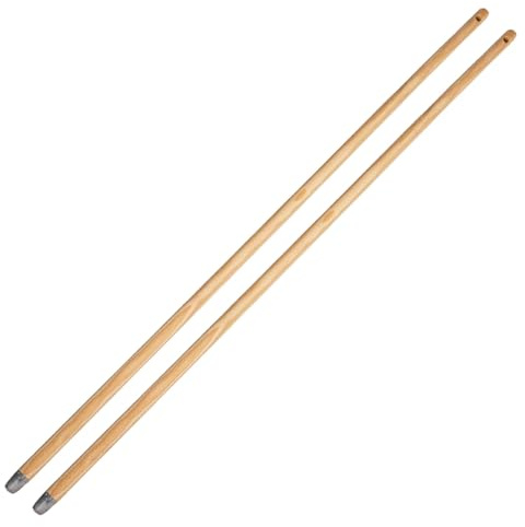 Novaliv 2x Gerätestiel Holz 130 cm mit Gewinde 24 mm Holzstiel Universalstiel Stab Ersatzstiel Besenstiel mit Gewinde Ersatzteil Stiel Ersatz (2, Braun)