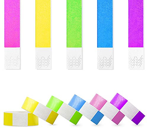 100 unidades de pulseras de entrada, resistentes al agua, imprimibles para control y seguridad en eventos y eventos, 19 x 255 mm (color)