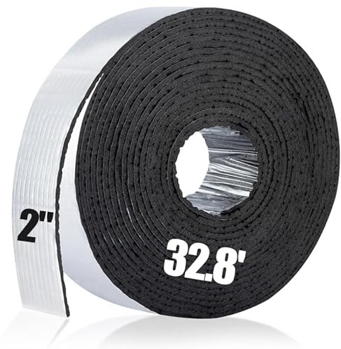 PAMASE 32.8ft Pipe Insulation Tape Wrap - Outdoor Winter Cold Hot Water Pipe Winterizing Self-Adhesive Foam with Aluminum Foil, Heat Preservation Reduce Heat Loss, 2 Wide