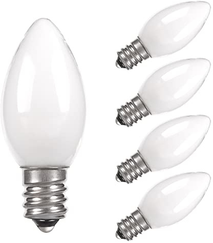 Sphoon C7 Candelabra Led Light Bulbs, Small Night Light Bulb, 0.6 Watt Equivalent 7W Incandescent, E12 120V Lamp, Warm White 2700K Nightlight Replacement Bulb for Window Candle & Chandeliers, 5 Pack