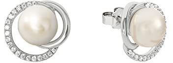 JOOP! 925 Sterling Silber Damen Schmuck, mit Zirkonia synth., mit Süßwasserzuchtperle, Silber, Kommt in Schmuck Geschenk Box