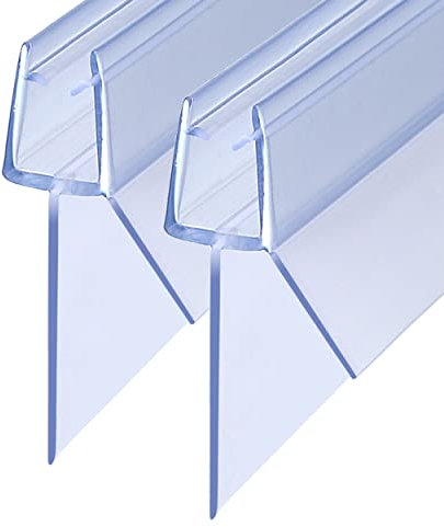 KOOBON Guarnizione doccia 2 x 100 cm, 4/5/6 mm (labbra più lunghe 20 mm, applicabile a maggiore altezza da pavimento) per porte doccia, vasca da bagno, trasparente