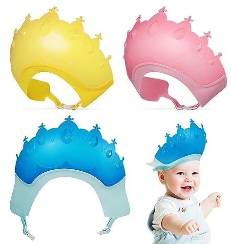 KOMBIUDA Kinder Haarwaschschutz Mit Visier Für Schutz Bei Duschen Und Baden Badehut Für Kleinkinder