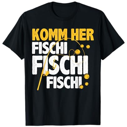 Komm Her Fischi Lustig Angeln Fischen Fischer Männer Herren T-Shirt