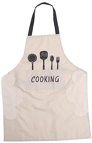 LIFKOME Grillschürze Fettdichte Schürze Salonschürze Schürze Mit Friseurtaschen Werkstattschürze Arbeitsschürze Aus Segeltuch Backschürze Putzschürzen Damen Wasserdicht Pvc Weiß Südkorea