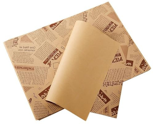 Vueinrg 100 Blatt 28 x 38 cm Wachspapier für Lebensmittel Käsepapier Brotpapier Antihaft Butterbrotpapier Fettdicht Sandwich Papier Burger Papier Antihaftbeschichtung für Butter Käse Pommes Hamburger
