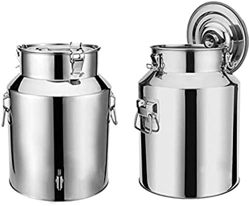 Bauernhof-Milchkanne, robuster Edelstahl-Weineimer, Milchtopf, Eimer, 5 l/9 l/14 l/18 l, Milchflasche, Ölfass, Teekanister mit Silikondichtungsdeckel, Creme-Transportbehälter/, ohne Wasserha