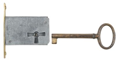 Holzando Möbelschloss Einsteckschloss mit Schlüssel 0012Q-3012 Rechts - Dornmaß 40mm - Halmlänge 52mm
