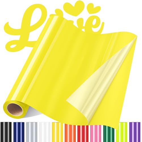 Plotterfolie Textil, Flexfolie Plotter Textil Transferfolie Zitronengelb | 30.5x183cm Plotter Bügelfolie, Textilien Vinly Transferfolie Plotter für T-Shirt, Hemd, DIY-Kleidung Andere Stoffe