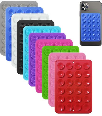 10 ventose in silicone, supporto quadrato a ventosa, Ventosa Per Telefono Per Tutti I Modelli Di Telefono, Supporto a Ventosa in Silicone per Smartphone, Ventose per Telefono con Supporto Adesivo