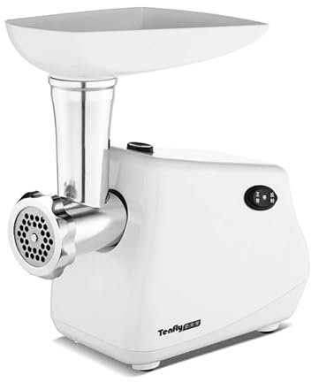 Picadora de carne eléctrica, máquina picadora de carne para el hogar, máquina para hacer salchichas, cuchilla de corte de acero inoxidable y 2 placas de molienda, tubo de embutidor de salchichas