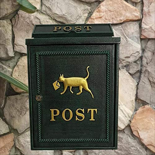 PLMNBQWE An der Wand montierter Briefkasten, Briefkasten, Briefkästen, Wohnhaus, Villa, Außenbereich, an der Wand montierter Zeitungskasten, Postkasten, Posteingangskasten (grün)
