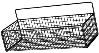 Generisch Drahtkorb, hngender Aufbewahrungskorb, tragbarer Eisendraht-Aufbewahrungskorb, Metallkorb, Wandaufhngung, Aufbewahrungsregal fr Badezimmer, Kche (Schwarz, 27 x 16 x 13 cm)