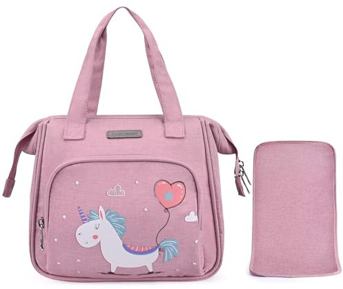 Bebamour Bolso Cambiador de muñeca de Unicornio con Cambiador de muñeca para Llevar Accesorios de muñeca de bebé, Bolsa de Moda para niñas