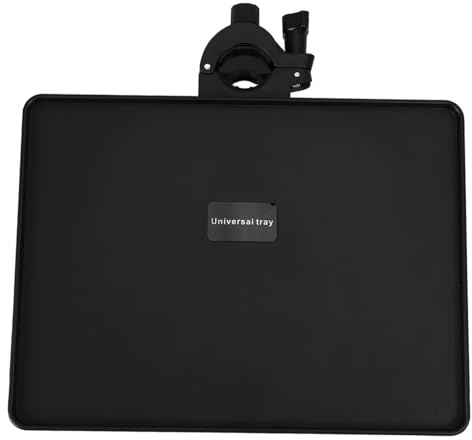 Höhenverstellbare Mikrofon Soundtablett Klemme Am Regal Schwarz | Abs und Metall, Verdickt mit Höheren Rändern, für Mikrofonständer und Musikständer