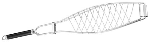 Happyyami Edelstahl-grillnetz Für Fisch Flacher Griff Robustes Design Einfach Zu Reinigen Und Aufzubewahren Für Outdoor-Grillen Und Heimgebrauch