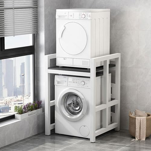 Lavadora Secadora Soporte Apilable, Estantes para Lavadora, 3 Altura Ajustable, Capacidad De Carga 350kg, para Baño Cocina Balcón Lavadero