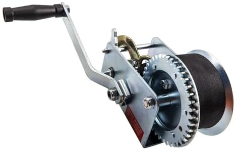 HYBMRQVD Manual Traction Rope Winch Nylon Strap Dual 2000lbs Boat Trailer Towing Winch Hand Winch Hand Crank Heavy Duty ATV Trailer Boat for Home and Farm Use