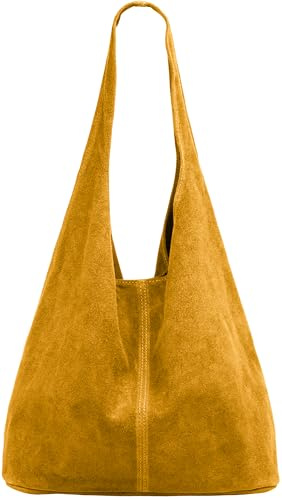 Caspar große Damen Wildleder Tasche Hobo Bag Shopper - CLASSIC LINE - Modell No.767 - Made in Italy