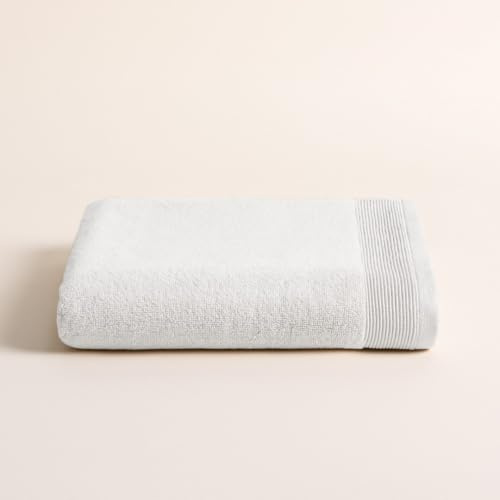 BOHEME | Asciugamano doccia Harmony | Bianco | 70 x 140 | 100% cotone Zero Twist | 600 g/m² | Morbido, assorbente e ad asciugatura rapida | Lavabile in lavatrice | Uso quotidiano