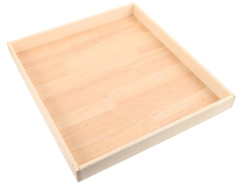 Vaguelly Wooden Sand Play Tray with Lid for Toddlers, 45x40x4.5cm Desktop Sandbox, Kids Outdoor Toy Box and Storage Unit for Family Pretend Play and Educational Activities