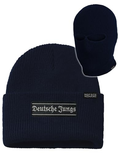 No Face No Name Deutsche Jungs Sturmhaube Mütze mit Anhänger in schwarz weiß rot blau gelb grün