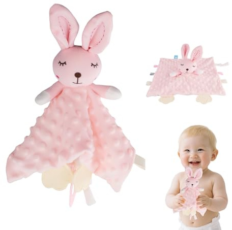 STEFUEWILL17 Baby Comforter Blanket - Comforter Blanket for Boys and Girls, Soft Cuddle Blanket, Baby Cuddly Toy, Ideal for infant Shower Gifts and Baby Essentials for Newborns(Rabbit)