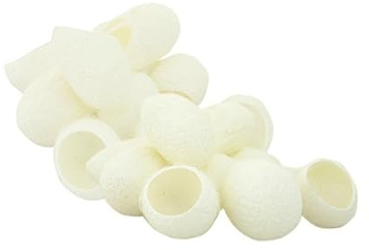 200 Stück Weiße Seidenkugel für Gesicht und Lippen zur Reinigung | Hautpflege Peeling, Seidenraupe Naturseidenkugel, 2 Packungen, für Gesichtsreinigung und Skin Care
