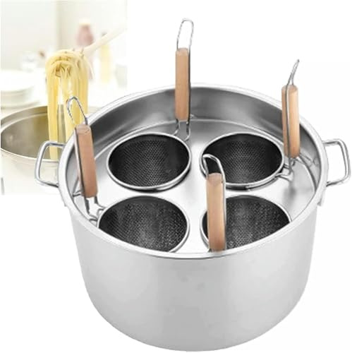 Ensemble de cuiseur à pâtes commercial – Casserole à pâtes multifonction en acier inoxydable avec séparateur et passoire – Parfait pour la cuisine à la maison et au restaurant