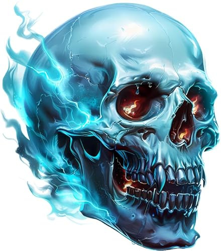 Ghost Skull Vinyl Decals, Halloween Graphics Stickers for Laptop and Tile 11cm