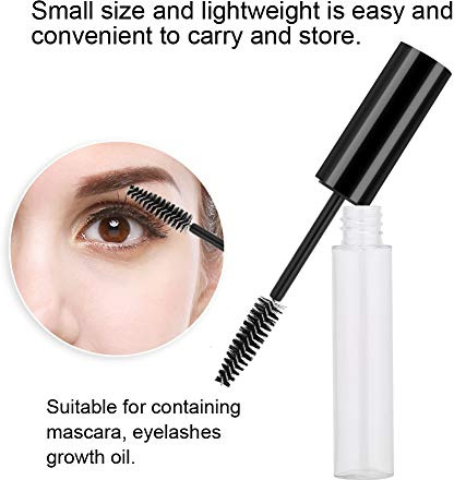 Naroote Mascara -rör, Lätt Tom Mascara Flaska Liten Storlek för Hem för Utomhus (10 ml svart lock)