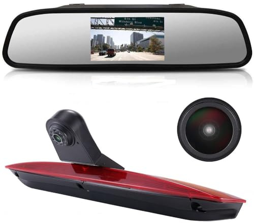 4,3 tum backspegel + 1280 x 720 pixlar bromsljus backkamera ersättning för Mercedes Benz Vito 639 Bj 2019 W447 109 11 114 BLUETEC LWB box CDI Van tredje dubbel dörr transporter MPV från 2015
