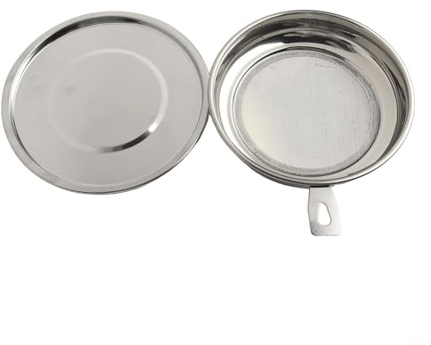 BlesConi Contenitore per grasso in acciaio inox con filtro e coperchio, 1,3 l, per cucina e friggere, colore: verde