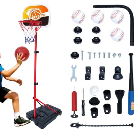 Basketballkorb, 4 in 1 höhenverstellbares Sportspiel, Basketballkorb Für Innen- Und Außenbereich, für und Mädchen für Weihnachten und Geburtstag für Spielzimmer Garten Outdoor