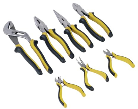 Siegen by Sealey Pliers Set Green Comfort Grip 7pc - S0757