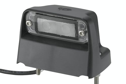 HELLA 2KA 012 271-067 Kennzeichenleuchte - Kennzeichenbeleuchtung - Anhänger - LED - 12/24V - Anbau/geschraubt - ADR/GGVS - Kabel: 1300mm - Stecker: AMP - seitlicher Anbau