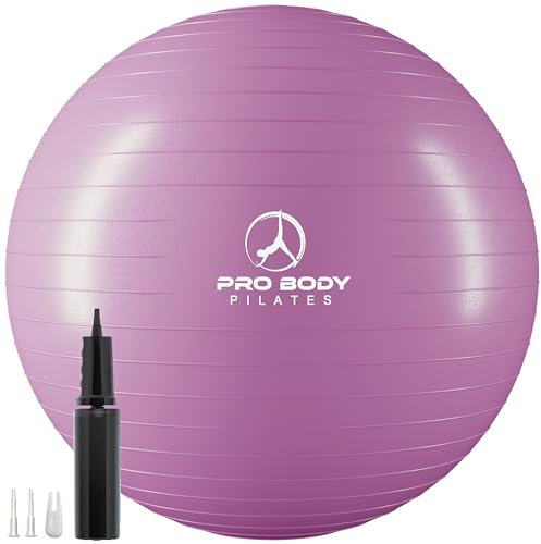ProBody Pilates Yoga Ball - Gym Grade Exercise Ball (Purple, 55 cm)