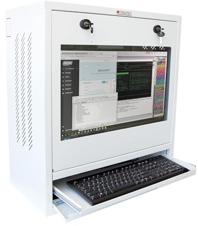 Techly Professional 104899 Armadio di Sicurezza per PC, Monitor LCD e Tastiera Bianco Bianco