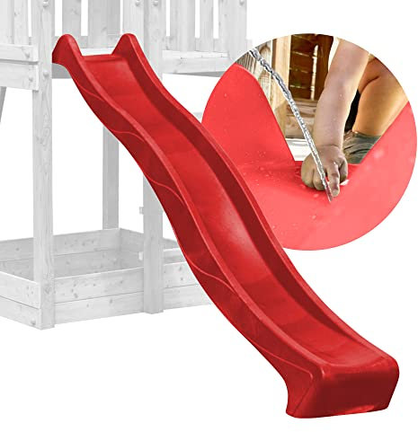 DEMMELHUBER - Kinder Rutsche Outdoor Garten Spielgeräte, Stabile Wasserrutsche für Kinder, Alternative zu Indoor Spielgeräten, 2,90 Meter lang (Rot)