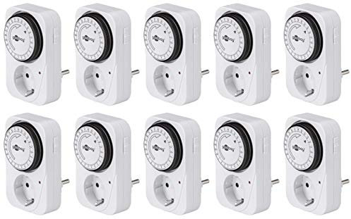 Goobay Zeitschaltuhr Analog mechanischer Timer für die Steckdose (10er Pack)