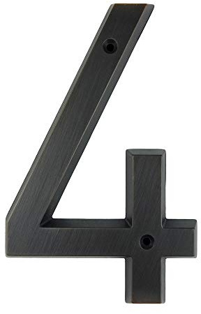 HASWARE House Number Sign 6 Inch (15 cm) Vintage Style Aged Bronze Finish Door Numbers Signage Plaque Street Home Address Numerals,Zinc Alloy[Number 4]