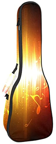 Ukulele väska abstrakt glödande musik ukulele fodral för Sopran Tenor konsert 23 tum 10 mm tjock mjuk vadderad justerbara remmar spelväska