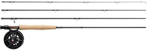 Greys Fin 2,7 m 6 W Fliegenrute und Spule, 4-teilige Graphitstange, große Dorn Disc Drag Fin Reel