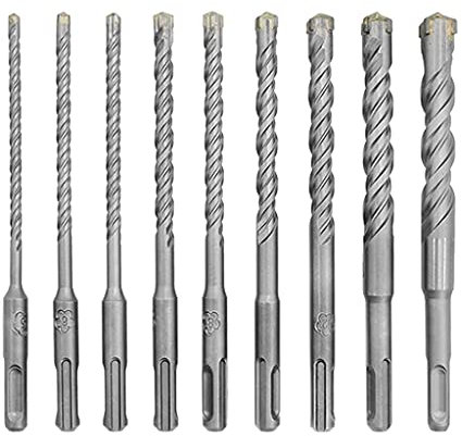 Samnuerly Juego de Brocas 9 unids/Set 5-16mm Juego de Brocas de Martillo eléctrico para Bloque de ladrillo de Pared de hormigón Brocas de Sierra de Agujero de mampostería Herramienta de carpintería