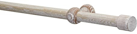 Gardinia Set Bastone per Tende Shorty, 1 Corsia, Ø 25 mm, Shabby Chic, 160 cm, Rovere