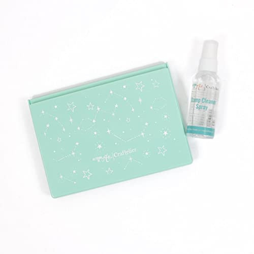 Craftelier - Stempel-Reinigungsset enthält Stempel-Reinigungsschale + Stempel-Reinigungsspray groß 80 ml | Ideal, um Gummi-, Acryl- oder Datumstempel in perfektem Zustand zu halten